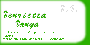 henrietta vanya business card